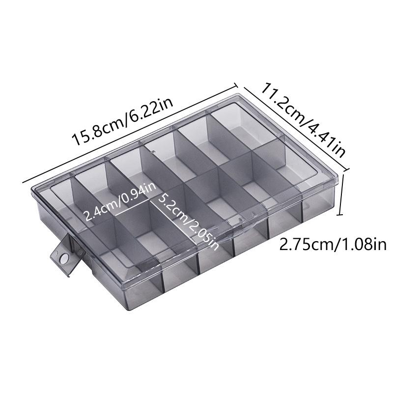 12 Grids Transparent Empty Nail Foils Plastic Storage Box False Nail Art Box Case Organizer