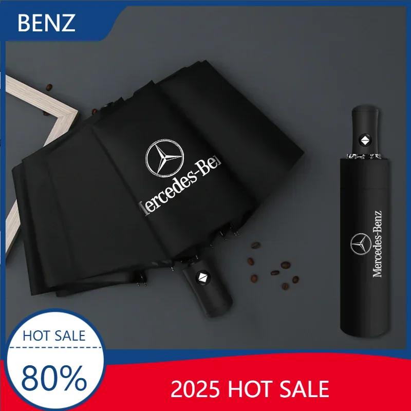 Nuovo 2025 Per AMG W124 Logo Auto Piegatura Automatica Antivento Ombrello Parasole Per Mercedes Benz C180 C200 C260 C300 W108 W124 W12