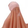 Muslim Women Bonnet + Chiffon Shawl Instant Under scarf Cap Islam Inner Scarf Headband Stretch Hijab Cover Headwrap Turbante