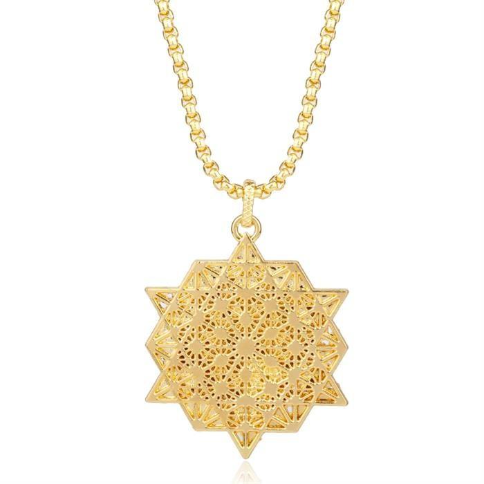 

Модна квітка життя, намисто-кулон Метатрона, мандала, ювелірні вироби з сакральною геометрією ручної роботи золотий