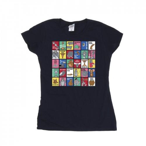 Tom And Jerry Womens/Ladies Grid Squares Cotton T-Shirt