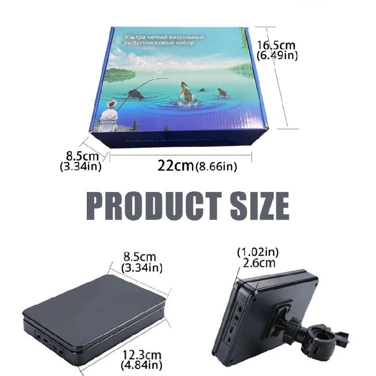 220° Weitwinkel 1080P Fischfinder-Kamera mit großem Bildschirm Unterwasser-Angelkamera für Boote Angeln am See