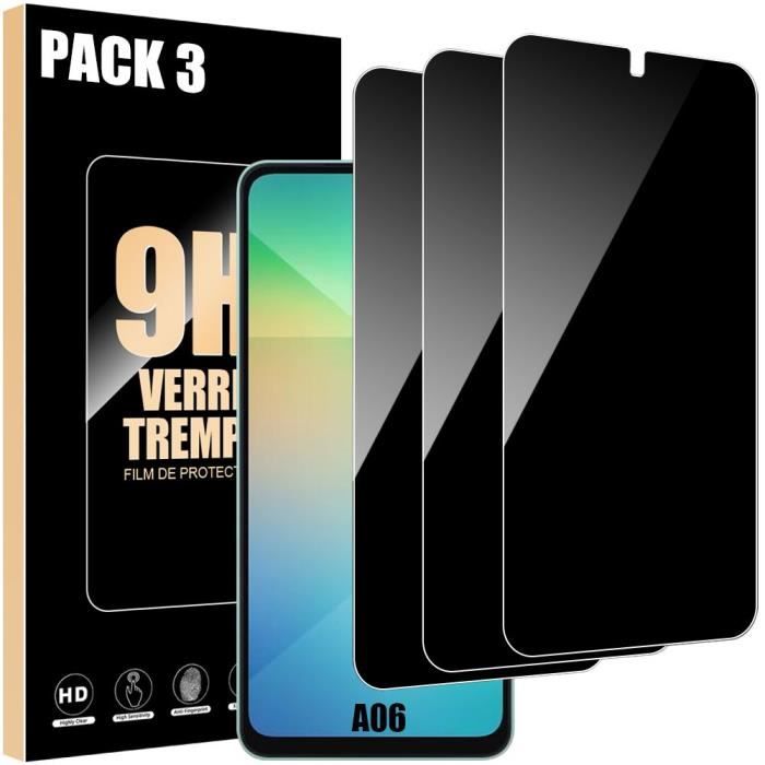 Film de protection - samsung - galaxy a06 - lot de 3 - verre trempé - anti-espion 9h