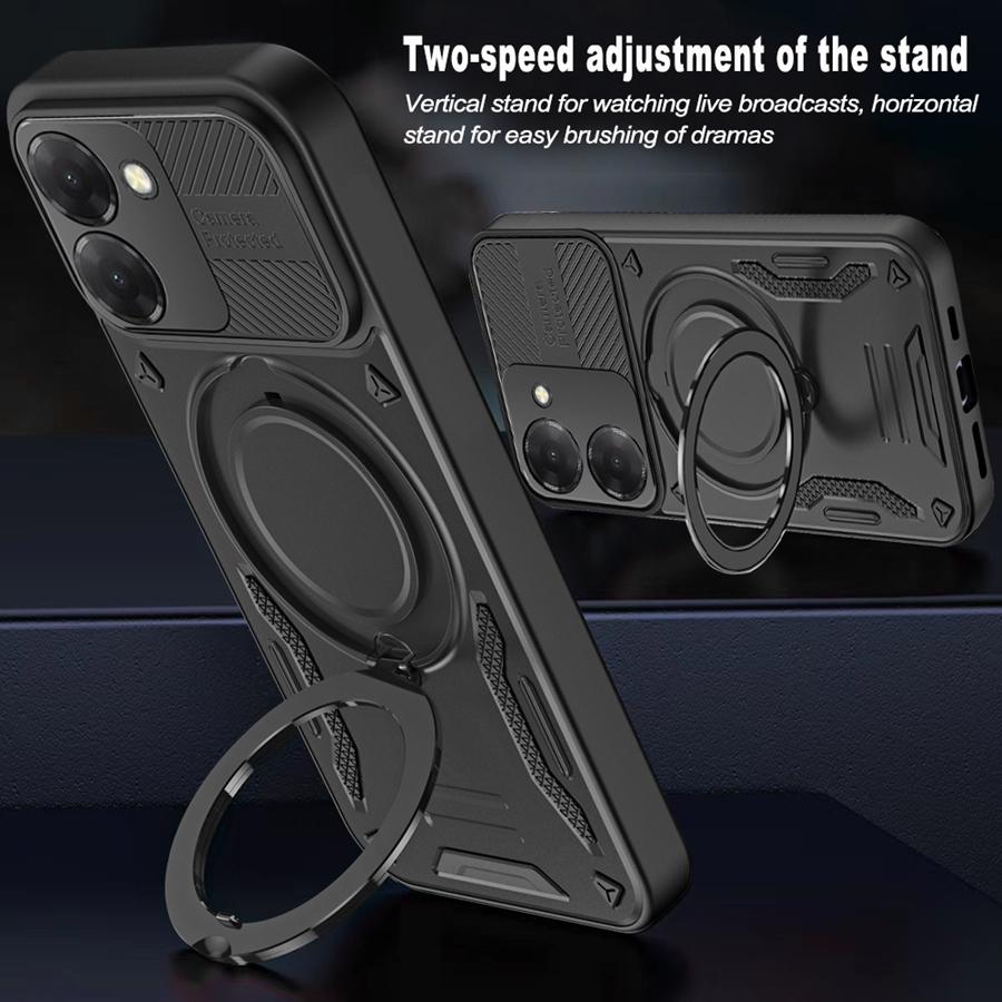 Solid Armor Shockproof Magnetic Case For Xiaomi Redmi 15C 15 A5 14C Note 14S 14 13 Pro Plus 5G Car Holder Ring Stent Phone Cover