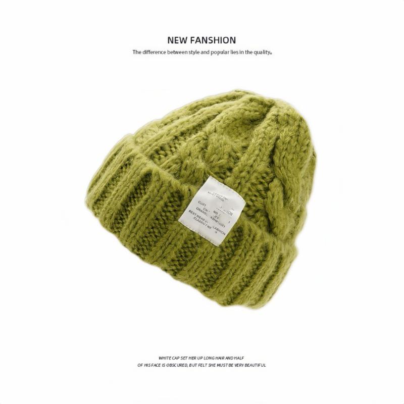 Hat Winter Trend Women's Twist Versatile Outdoor Pullover Hat Small Wool Hat for Primary School Students Warm Knitted Hat