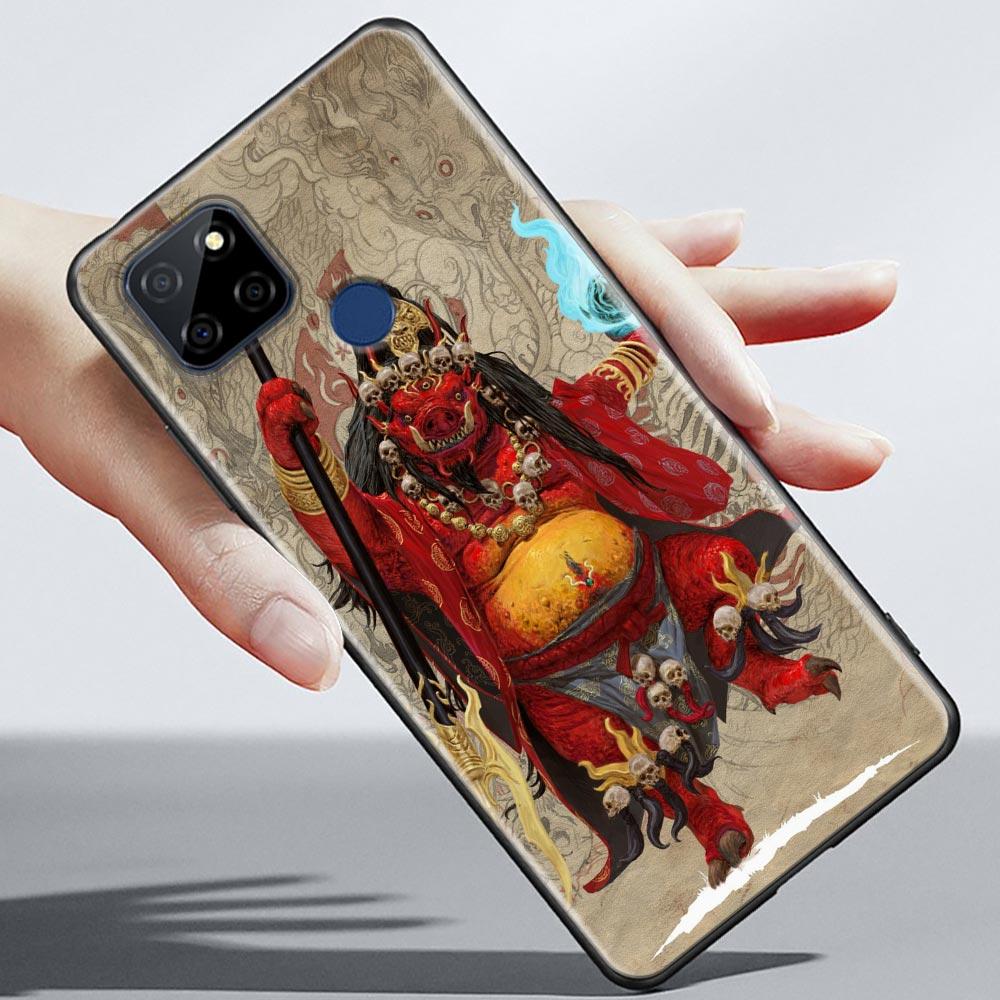 Red Sun Japanese Samurai Demon Art Anime Case For Realme C21Y C21 C25 C20 C15 C12 C11 C1 GT Master Neo Neo2 5G Funda Capa  Cases