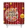 Christmas Shower Curtain Floor Mat Combination Four-Piece Set Bathroom Toilet Carpet Shower Room Mat Foot Mat