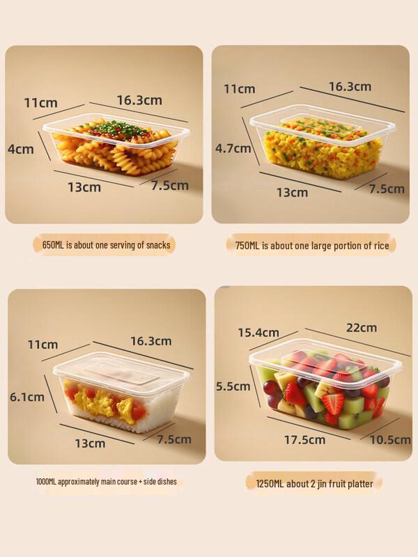 Food-Grade Disposable Takeout Containers with Lids