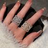 European and American Geometric Hollow Metal Diamond Ring Ins Small Fragrant Style Versatile Ring Ring