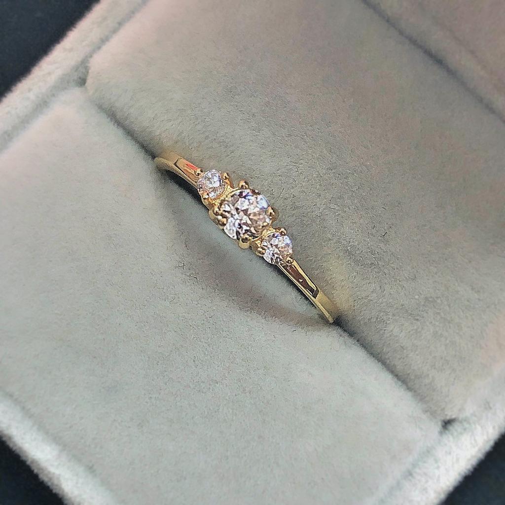 ZHOUYANG Slim Wedding Dainty Rings For Women Delicate Cubic Zirconia Light Gold Color Proposal Finger Gift Fashion Jewelry R872