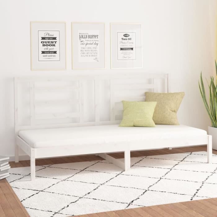 VidaXL Daybed White 90x200 Cm Solid Pine Wood 3108057