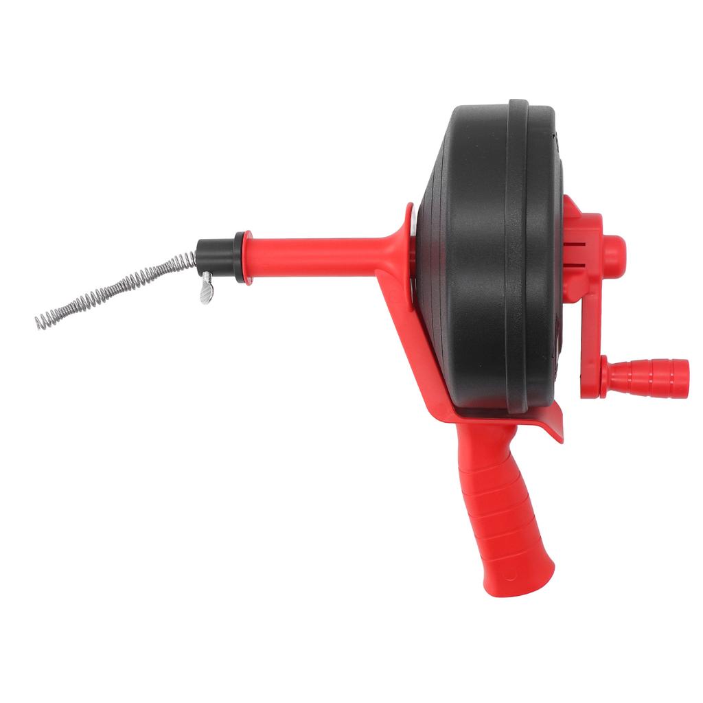 Drain Auger Manganese Steel Spring Multipurpose Plumbing Pipe Unblocker Clog Remover for Kitchen Bathroom Red 5m