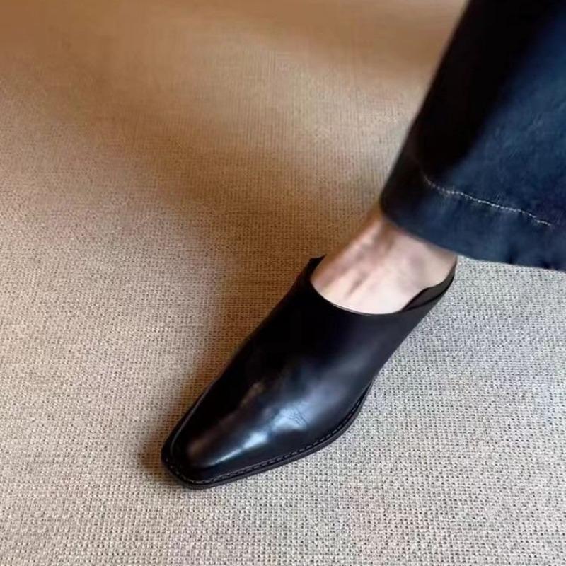 

Модная весенняя дизайнерская обувь лоферы из мягкой кожи для женщин, элегантная обувь с мелким квадратным носком, женская обувь слипоны на плоской подошве 40 чёрный