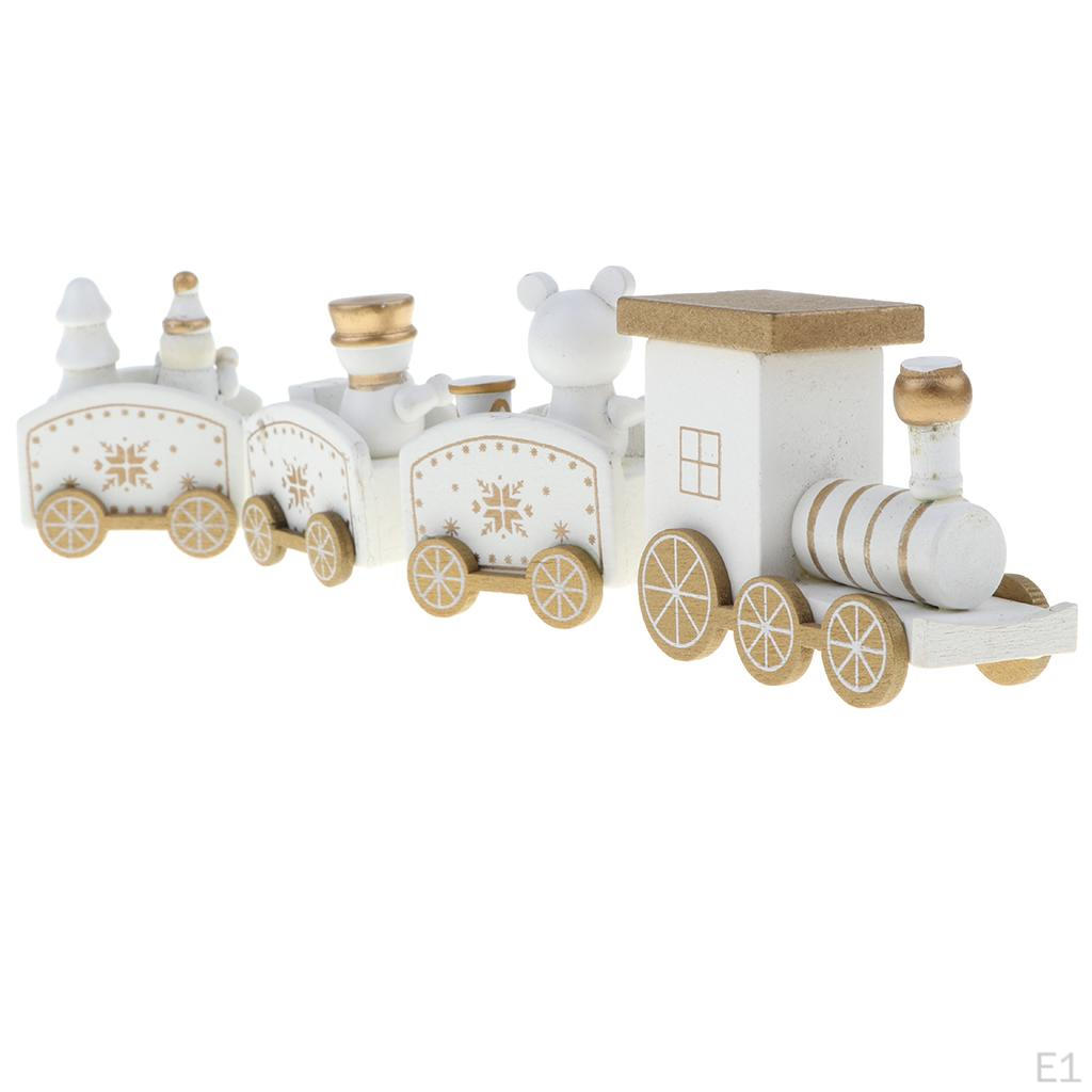 Wooden Train Santa Festival Ornament Decor Christmas Gifts