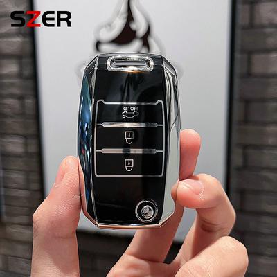 Nowy Pokrowiec na Kluczyk Samochodowy TPU Shell Fob dla KIA RIO 3 K2 K3 K4 K5 Sportege Picanto Optima Soul Ceed Sorento Forte Stinger Cerato