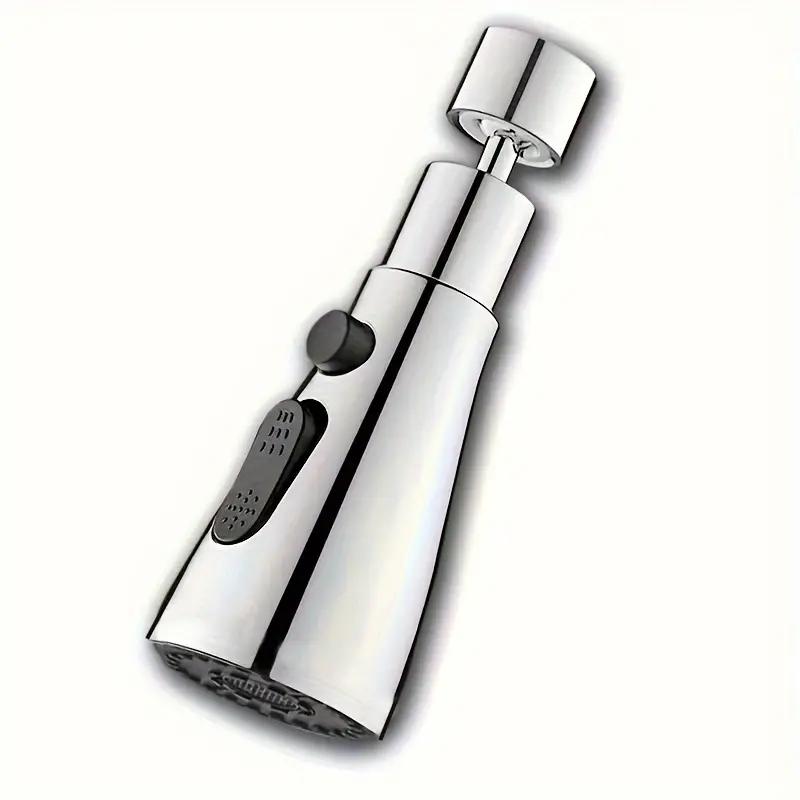 3-in-1 Multifunctional Kitchen & Bathroom Faucet Extender Splash-Proof Pressurized Sprinkler with 3-Speed Rotatable Bubbler and Scrubbing Nozzle