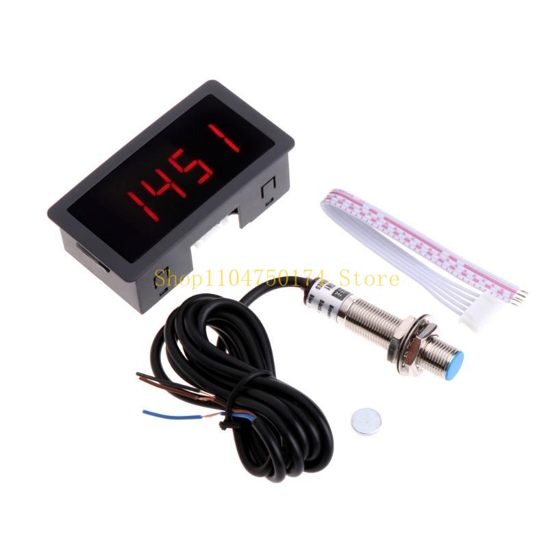 High-Precision 4 Digital Tachometer RPM- Blue LED Proximity Switch NPN- for Lathe Mower Spring Durable Top Sale