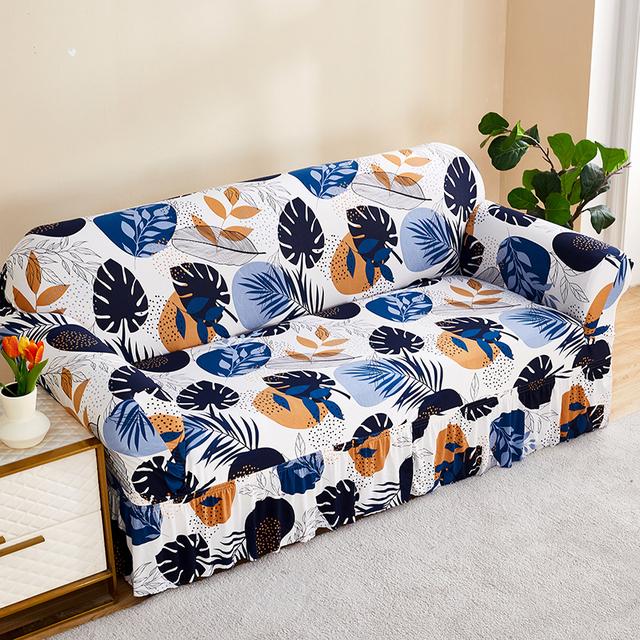 Seat Sofa Cover For Living Room Elastic Floral Sofa Skirt Covers Stretch Spandex L Shape Couch Armchair Slipcovers Home