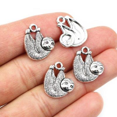 20Pcs 18x15mm Cute Sloth Pendant DIY Animal Jewelry Making Accessories Findings for Necklace Bracelet.