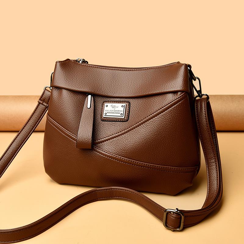 

Стильная сумка кроссбоди для мамы среднего возраста Универсальная сумка на одно плечо темно-коричневого