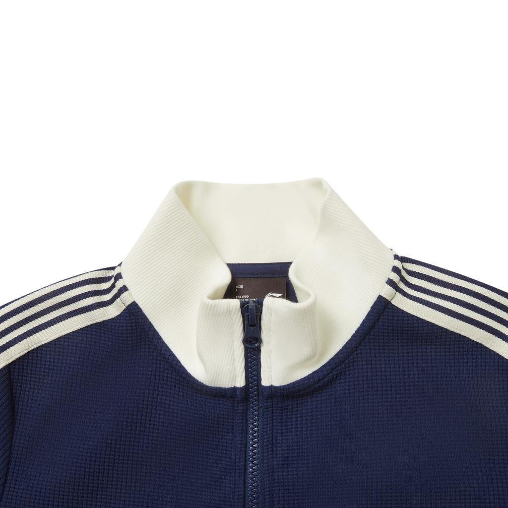 Li Ning Color Block Embroidered Letter Jacket Women Jackets AWDW956-3