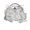 Metal Handle Bridal Clutch Bag Satin Bow Wedding Purse Luxury Bow Evening Handbag  Women