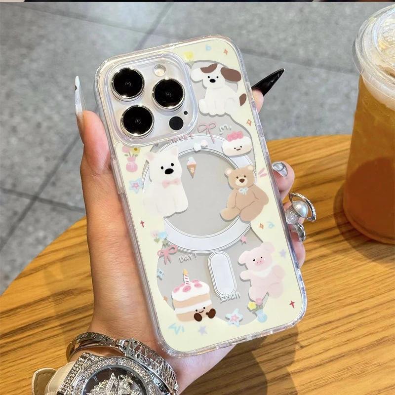 Cake Animal Suitable for Apple 16pro Mobile Phone Case Iphone15 Protective Case 14pro Magnetic 13 New Model