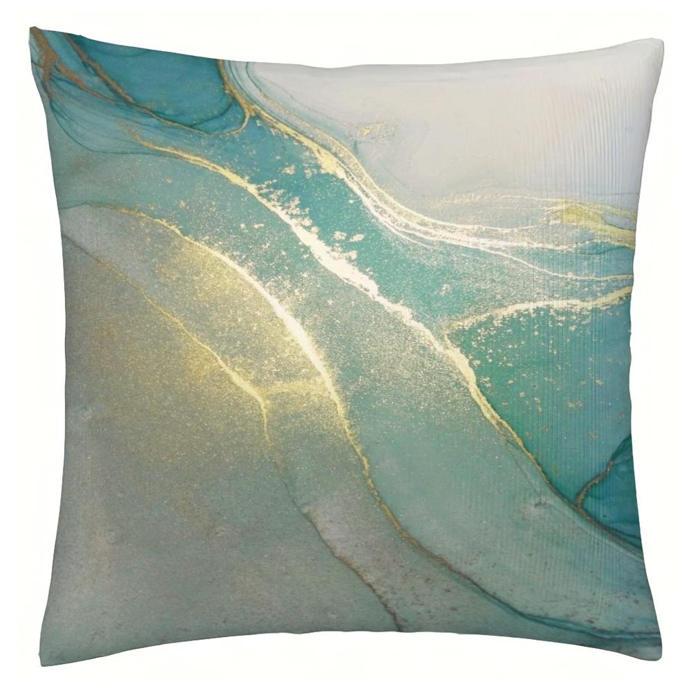 Abstract Marble Pattern Throw Pillow Case Cushion Cover Turquoise Aqua Pillowcas For Couch Sofa Bed Chair No Pillow Core Needed