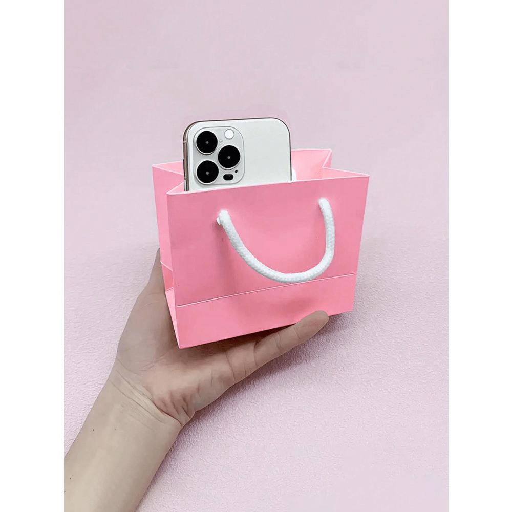 1pcs Mini Pink Gift Bags With Handles Party Planners, Gift Givers, Great For Weddings, Birthdays, Parties, Crafts, Gift Giving, And Jewelry Storage