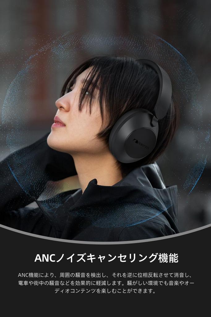 Nakamichi Elite Five ANC Bluetooth ANC Noise 50 Hours of Continuous Wired and Wireless Low Latency Mode Over-Ear Headphones, 5.3 Cancelling, Built-in