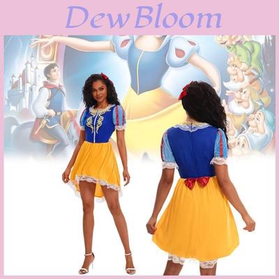 Elegant Halloween Snow White Dress Cosplay Costume For Adults With Accessories