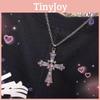 Cross Rhinestone Pendant Necklace Trendy Alloy Jewelry Women Decoration Gift