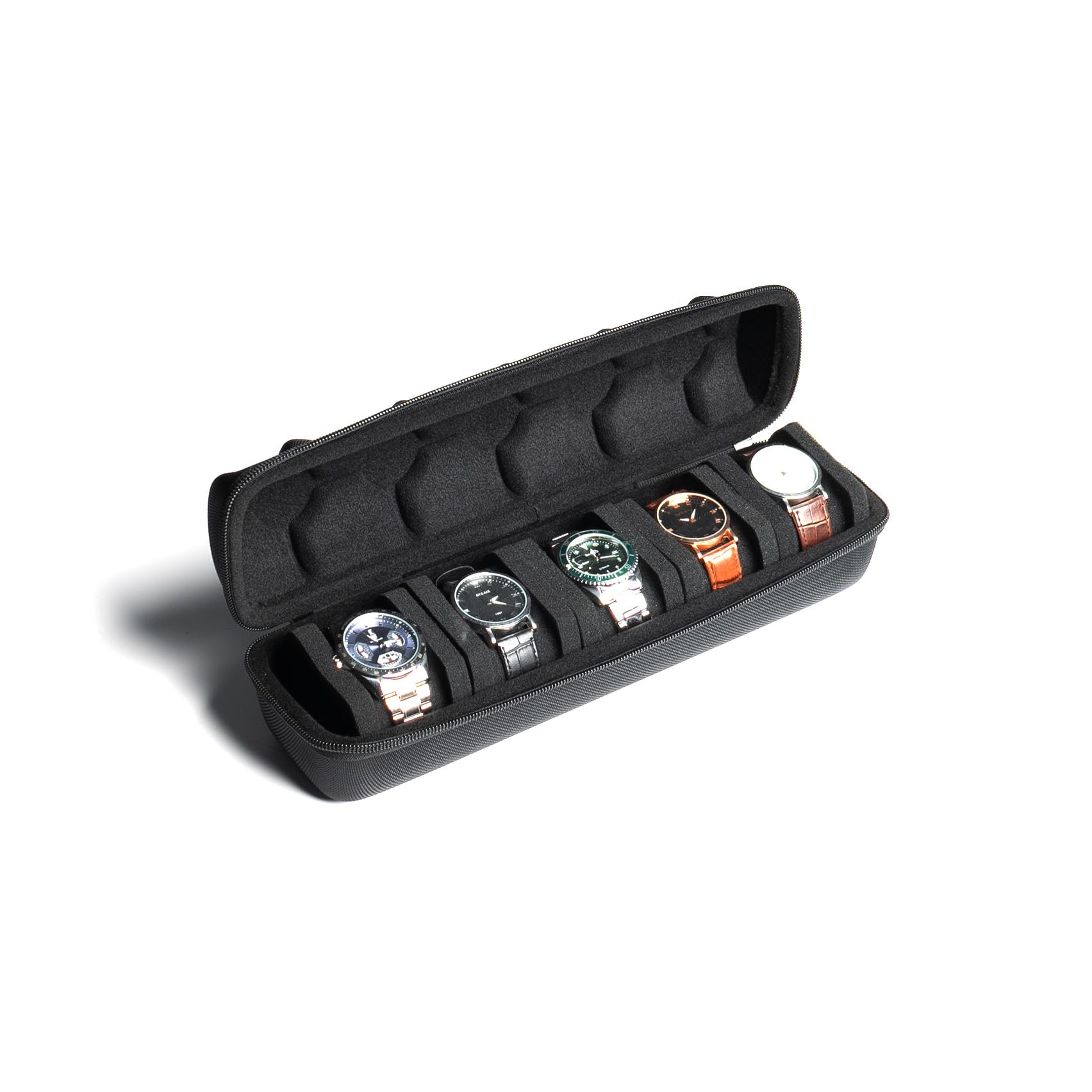 

AUKURA Hard Watch Travel Case, 5-Slot Watch Roll Case, Storage Organizer, Unisex, Non-Moving Watch Pillow