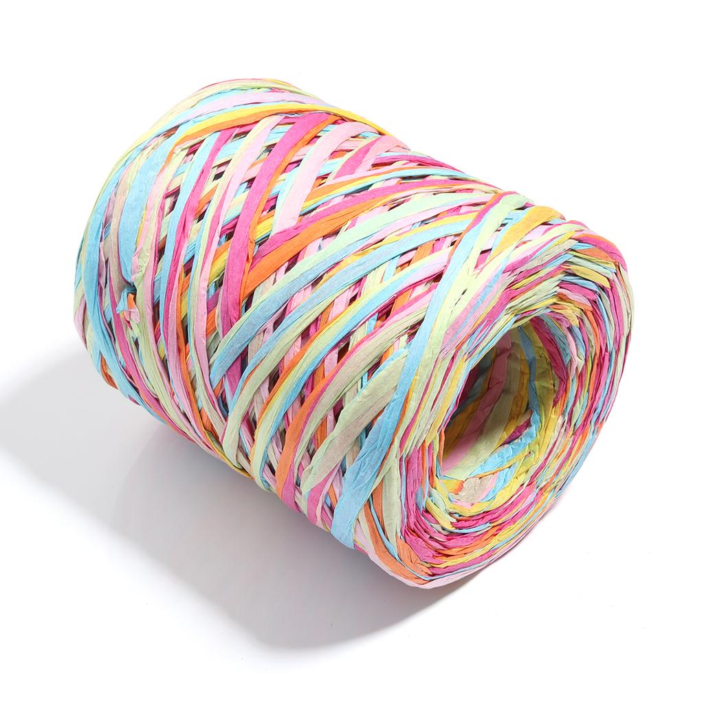 200M/roll Raffia Straw Yarn Colorful Paper Braided Rope for Handmade Craft Knitting Crocheting Threads DIY Bouquet Gift Package