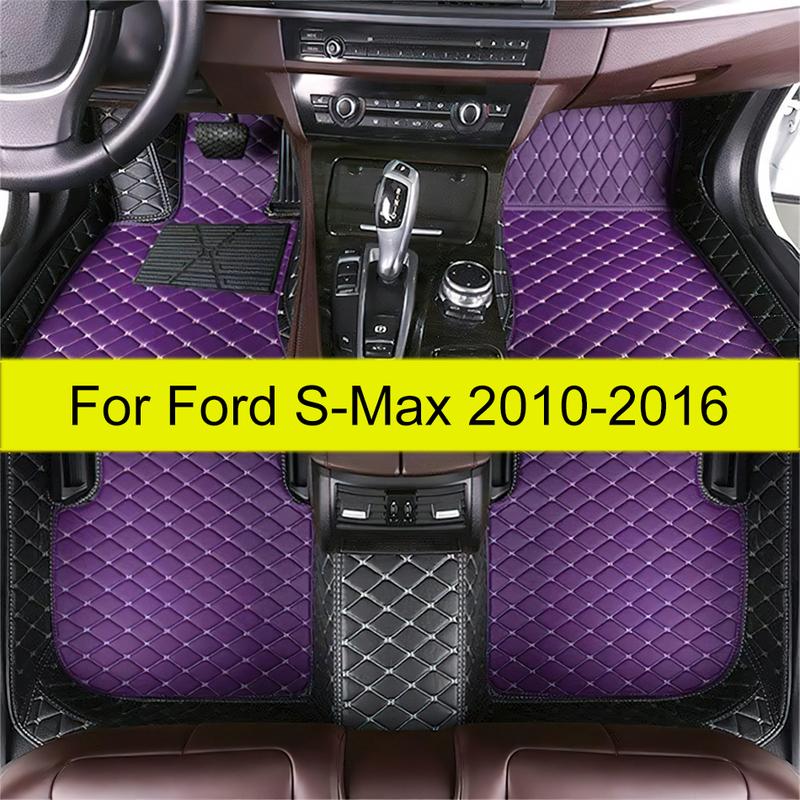 Leather Car Floor mats for Ford S-Max Smax S Max 2016 2015 2014 2013 2012 2011 2010 Carpets Rugs Pads Interior Parts Accessories