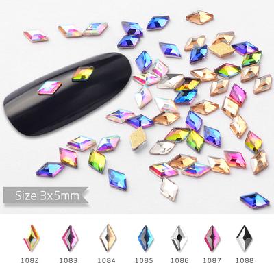 Nail Art Rhinestones 10Pcs/Pack Flat Shaped Horse Eye Teardrop Rectangle Flame 3D Nails Decoration