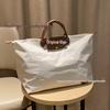 High-Quality Dragon-Inlaid Cowhide Travel Bag: Large, Lightweight, Waterproof Nylon Shoulder Handbag