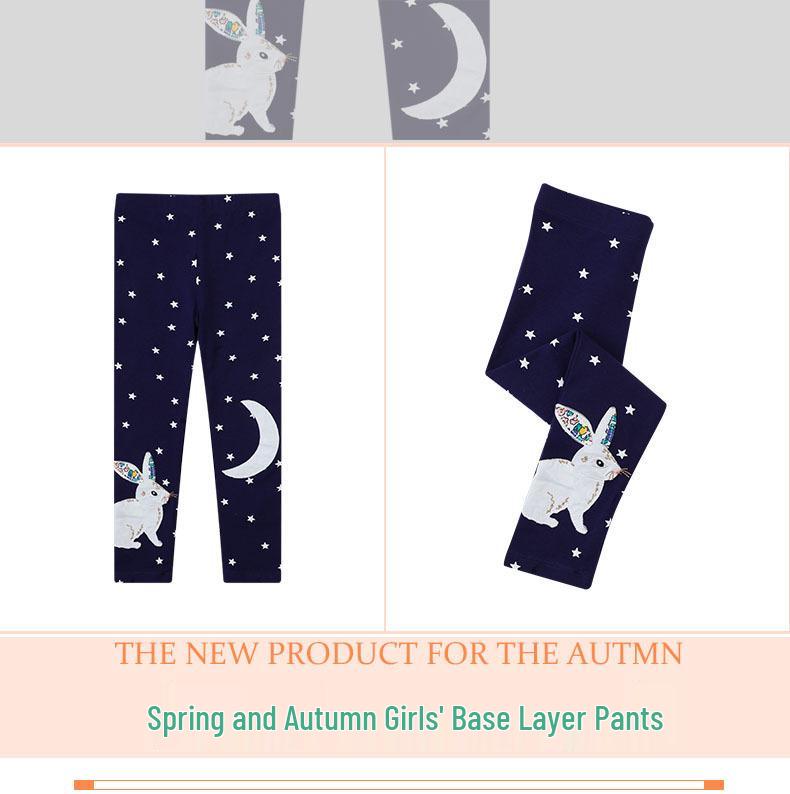 European & American Spring/Autumn 2025 Girls' Long Leggings - Small & Medium Sizes