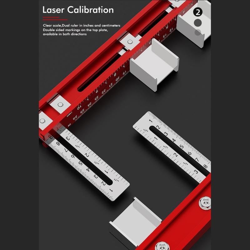 Aluminum Alloy Cabinet Hardware Jig Wardrobe Installation Tool with Adjustable Ruler for Accurate Closet Poles Mounting