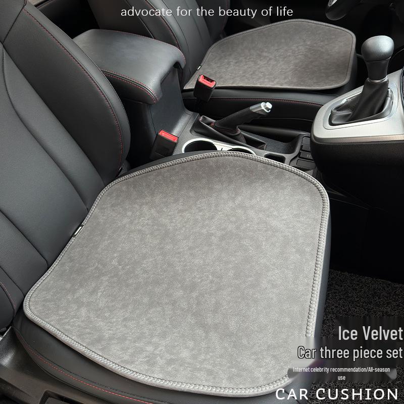 

Universal Plush Car Seat Cushion Set - Semi-Wrapped, Snow Cotton Velvet, 3-Piece Rear Row, Warm and Short. темно-сірий