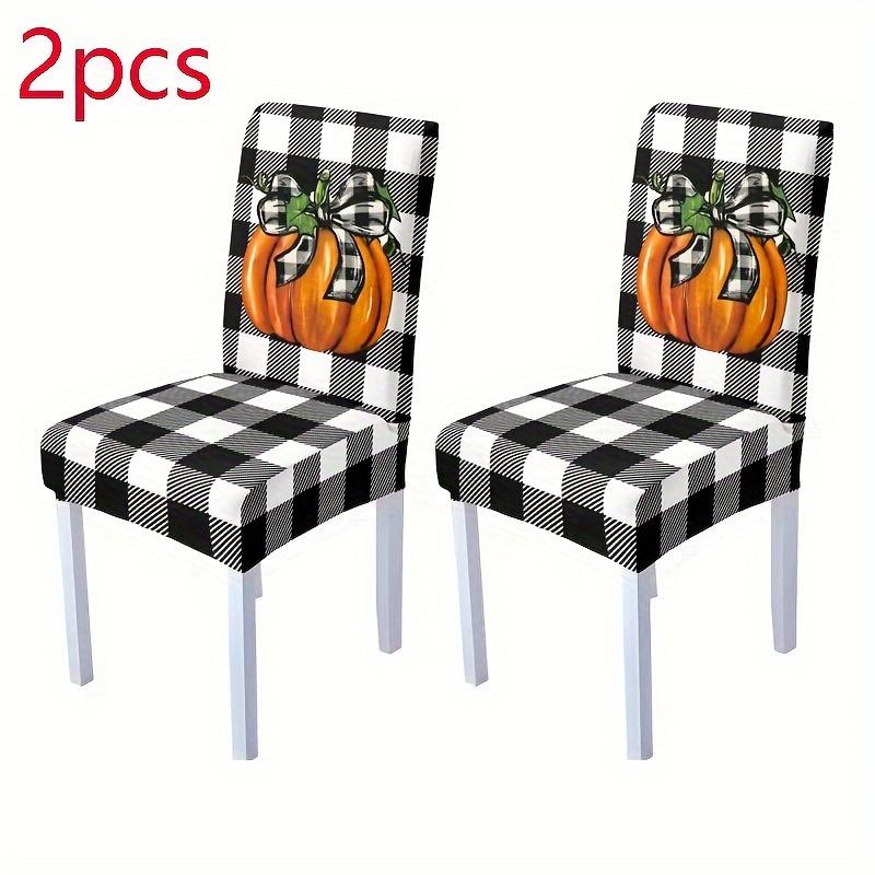 

2/4/6pcs The Pumpkin Print Dining Chair Cover Is Extendable and Detachable Thanksgiving Decoration Home and Dining Room