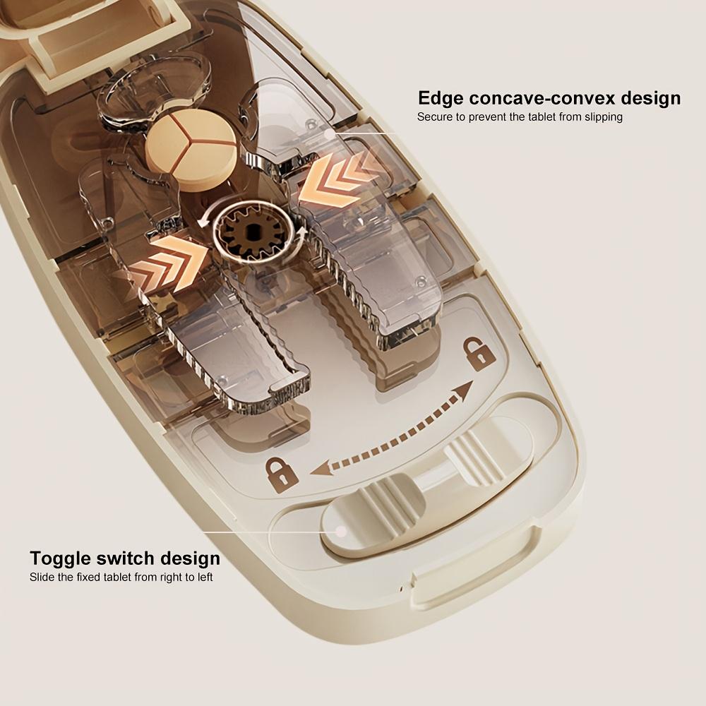 Portable Multifunctional Pill Splitter with Storage Compartment Precise 1/2 1/3 1/4 Precise Pill Cutting Medicine Organizer