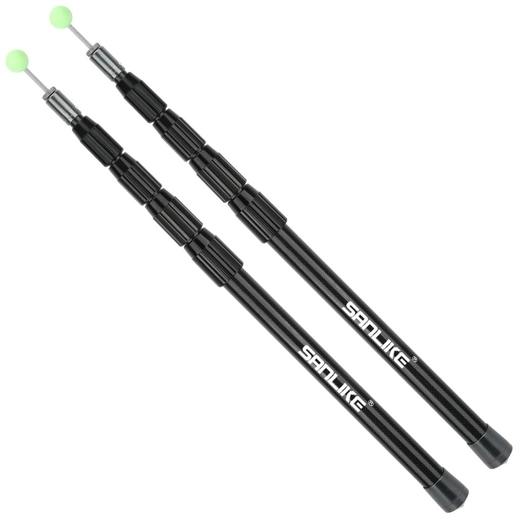 SANLIKE Tarp Pole Carbon Carbon Fiber Tent Pole Approximately 5 Joints Stepless Adjustment Slide Telescoping Main Pole Lightweight Camping Equipment