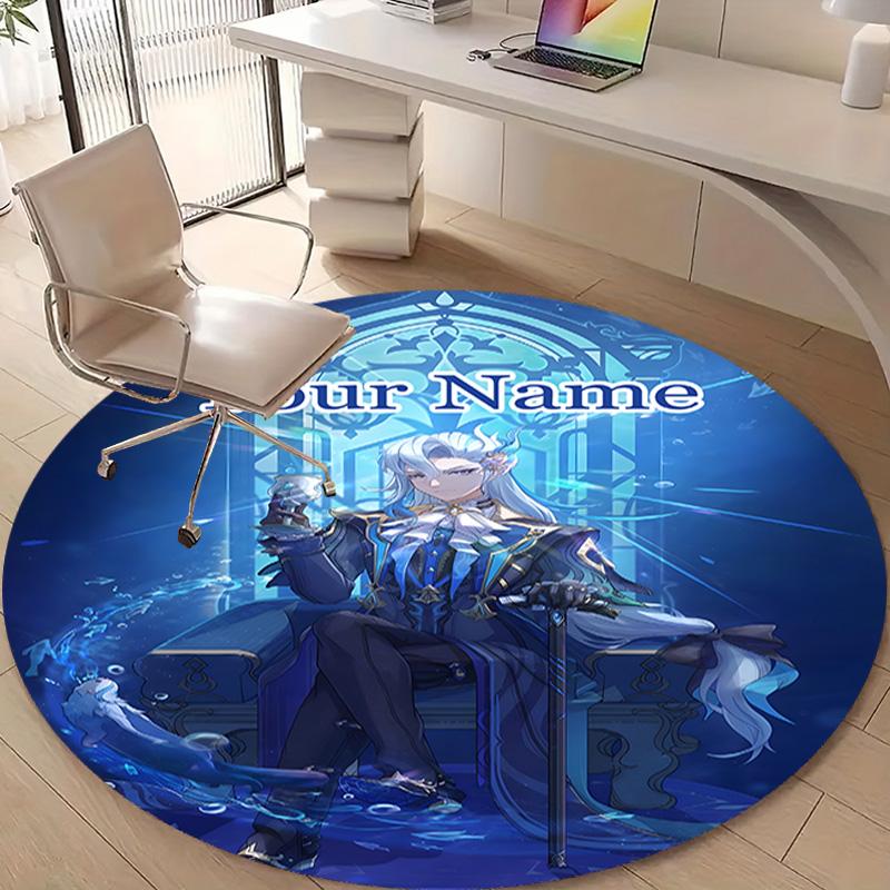 Personalized Genshin Impact Round Chair Office Rug - Perfect for Mat, Office Chair & More - Ideal Gift for Birthdays and Holidays
