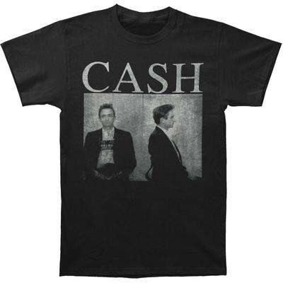 Men's Johnny Cash Mug Shot Slim Fit T-shirt X-Large Black