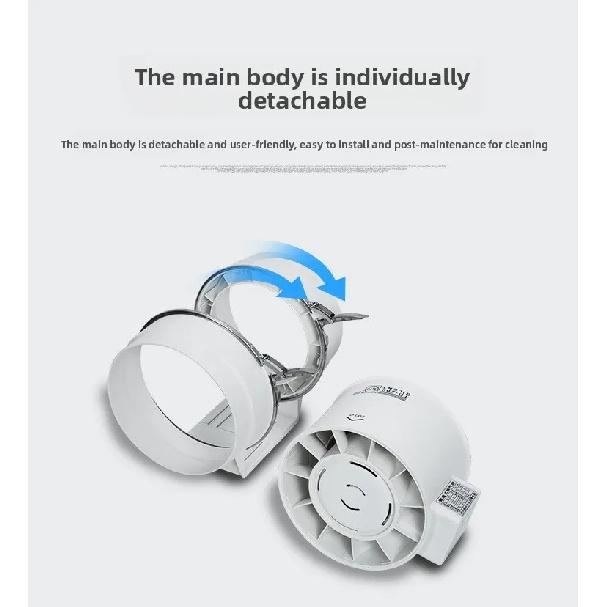 Exhaust Pipe Fan Ventilation Fan Pipe Fan Inline Duct Fan Ventilation Exhaust Blower Fans Quiet For Ducting