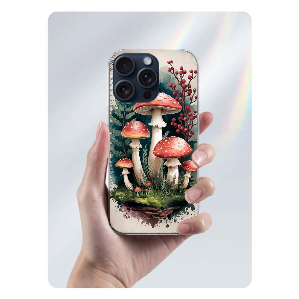 Colorful Mushroom Clear Phone Case For Iphone 17 Air 16 Pro Max 15 Pro 14 Plus 17E 16E 11 13 12 Mini Cover Cases Fundas Cell TPU