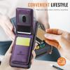 For Samsung Galaxy A51 4G SM-A515 Leather Back Cover Compatible with MagSafe JEEHOOD J06 Phone Case with Card Bag RFID Blocking