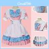 Adorabile E Dettagliato Abito Lolita Uniforme da Cameriera Outfit Con Distintivo Collare Accessorio