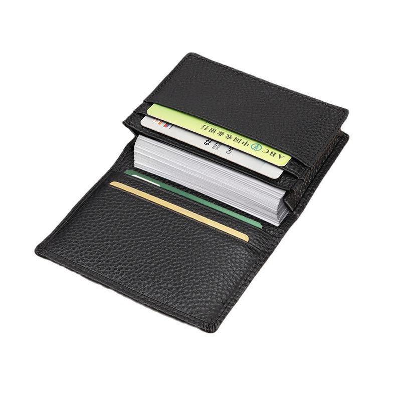 Visitenkartenetui für Herren aus echtem Leder - Geschenk mit Rindsleder in Lychee-Narbenoptik